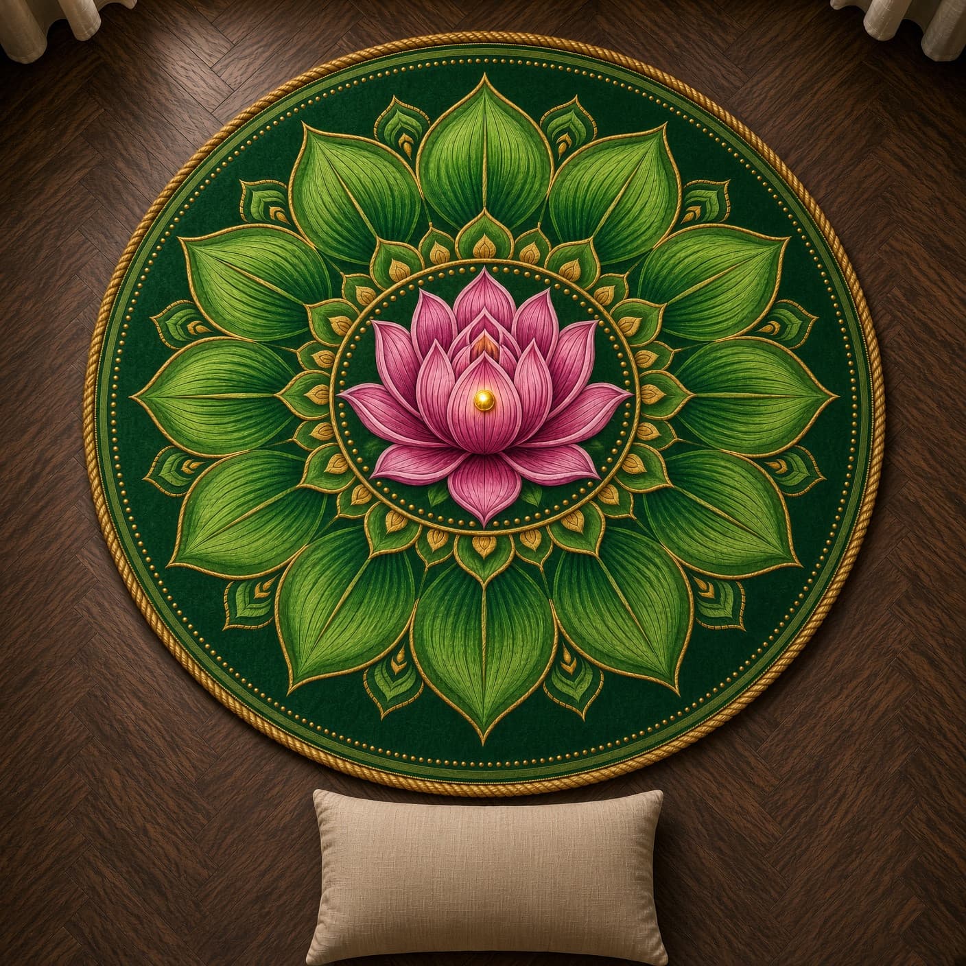 Padma sit seat — blooming lotus. Presence sit seat.